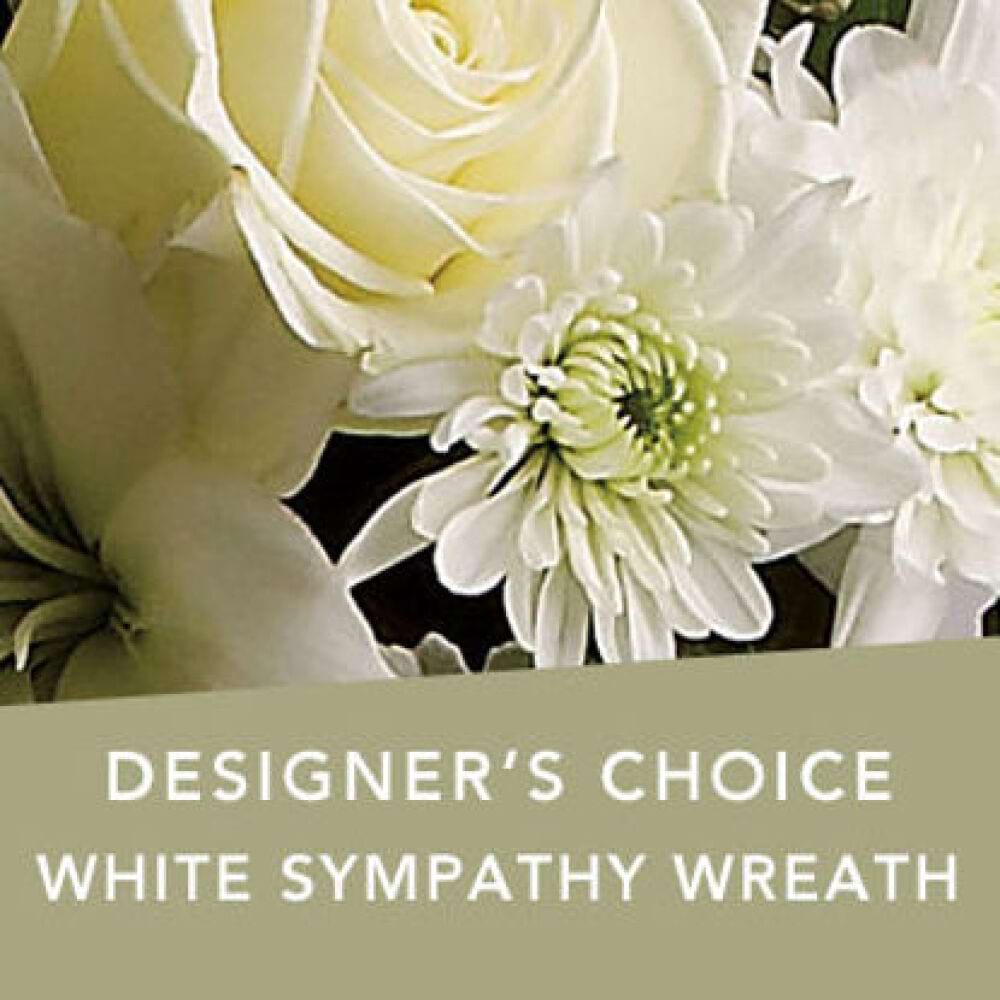 Sympathy Wreath All Whites Designers Choice